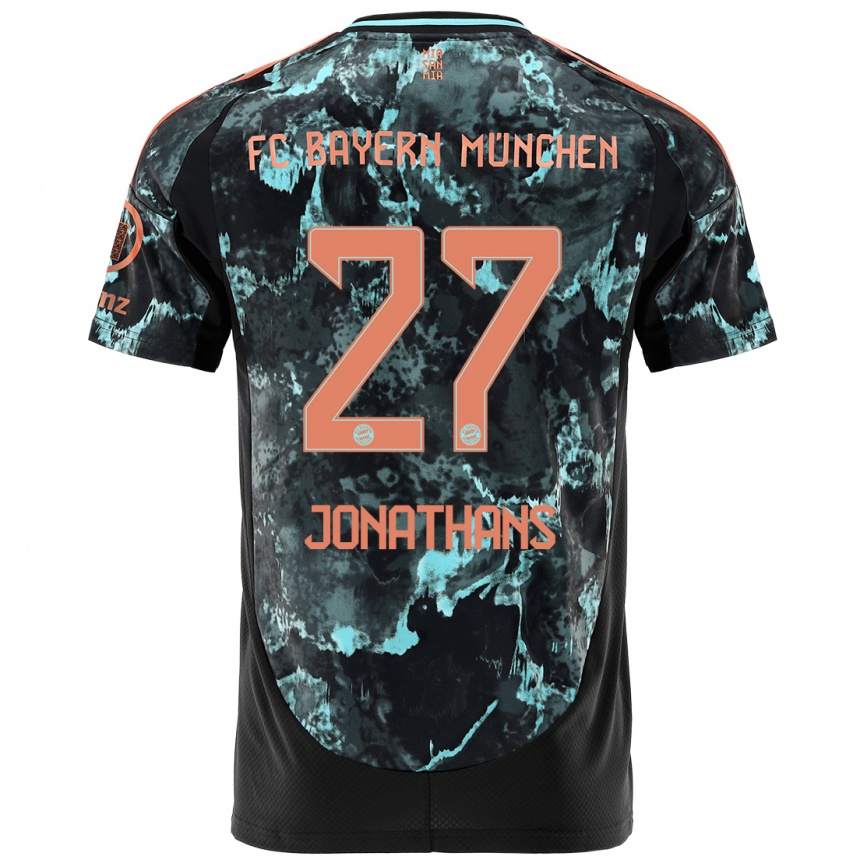 Kids Football David Jonathans #27 Black Away Jersey 2024/25 T-Shirt Australia