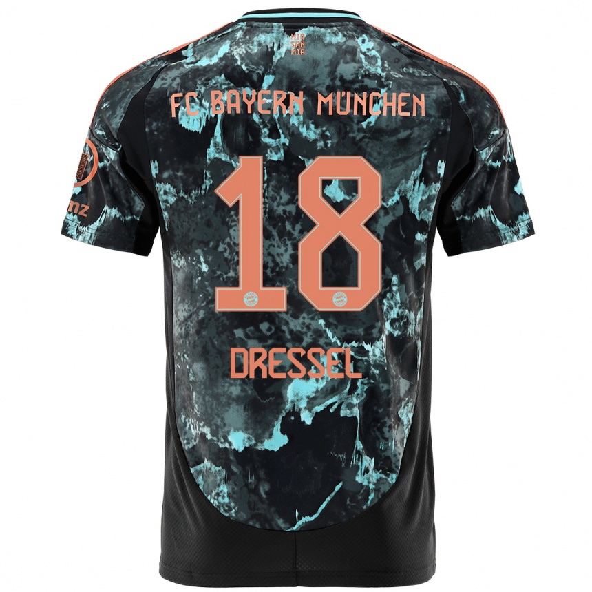 Kids Football Timon Dressel #18 Black Away Jersey 2024/25 T-Shirt Australia