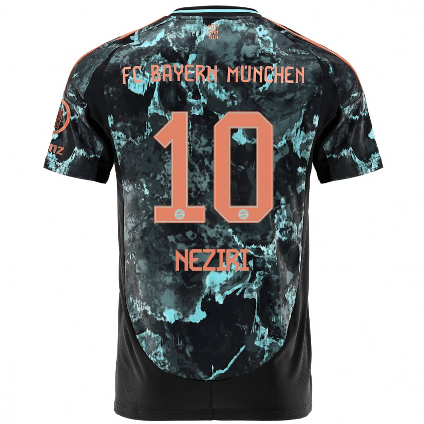 Kids Football Behar Neziri #10 Black Away Jersey 2024/25 T-Shirt Australia