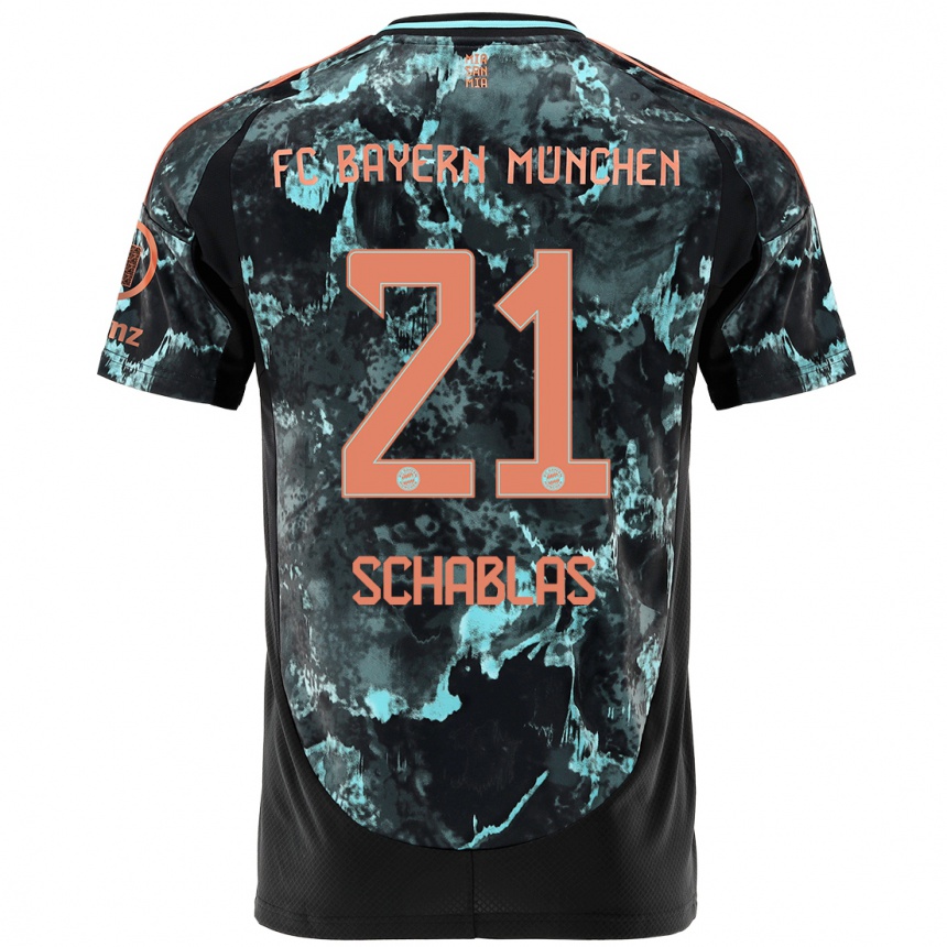 Kids Football Matteo Schablas #21 Black Away Jersey 2024/25 T-Shirt Australia