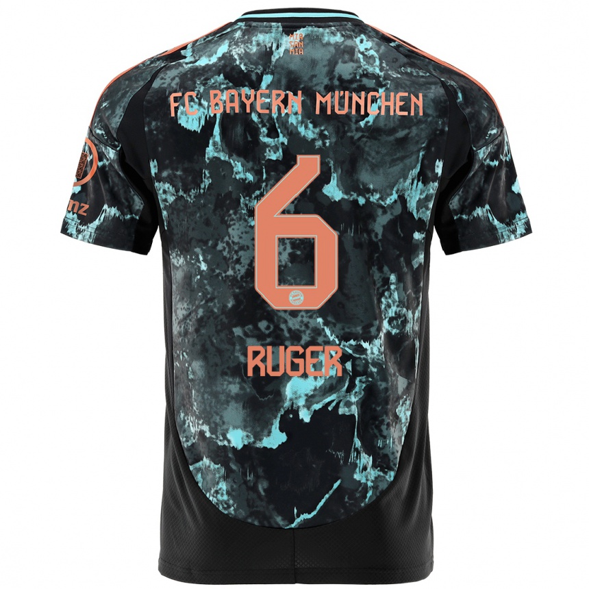 Kids Football Kurt Ruger #6 Black Away Jersey 2024/25 T-Shirt Australia