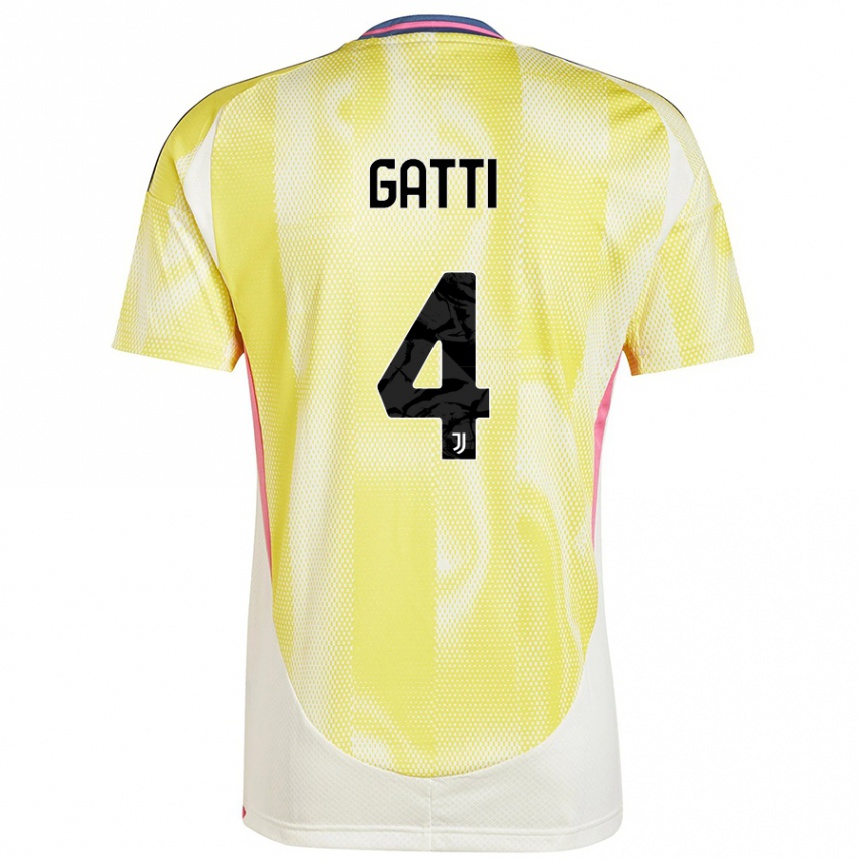 Kids Football Federico Gatti #4 Solar Yellow Away Jersey 2024/25 T-Shirt Australia