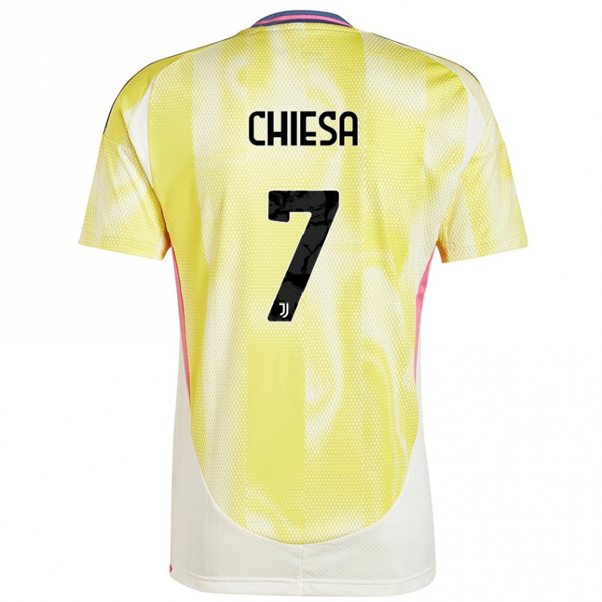 Kids Football Federico Chiesa #7 Solar Yellow Away Jersey 2024/25 T-Shirt Australia