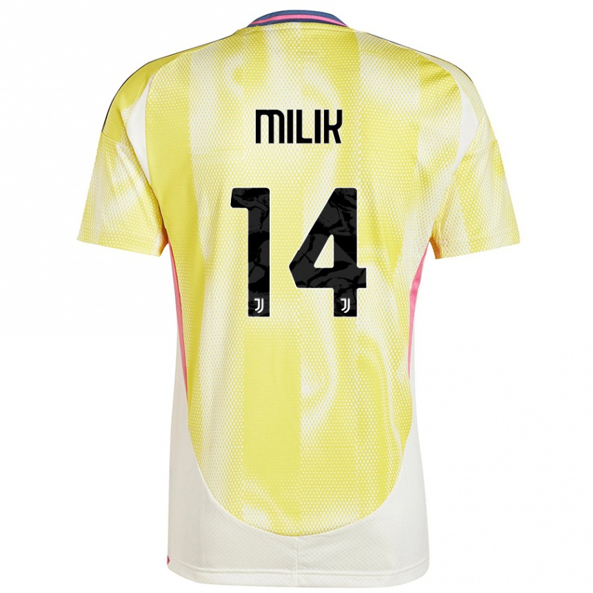 Kids Football Arkadiusz Milik #14 Solar Yellow Away Jersey 2024/25 T-Shirt Australia