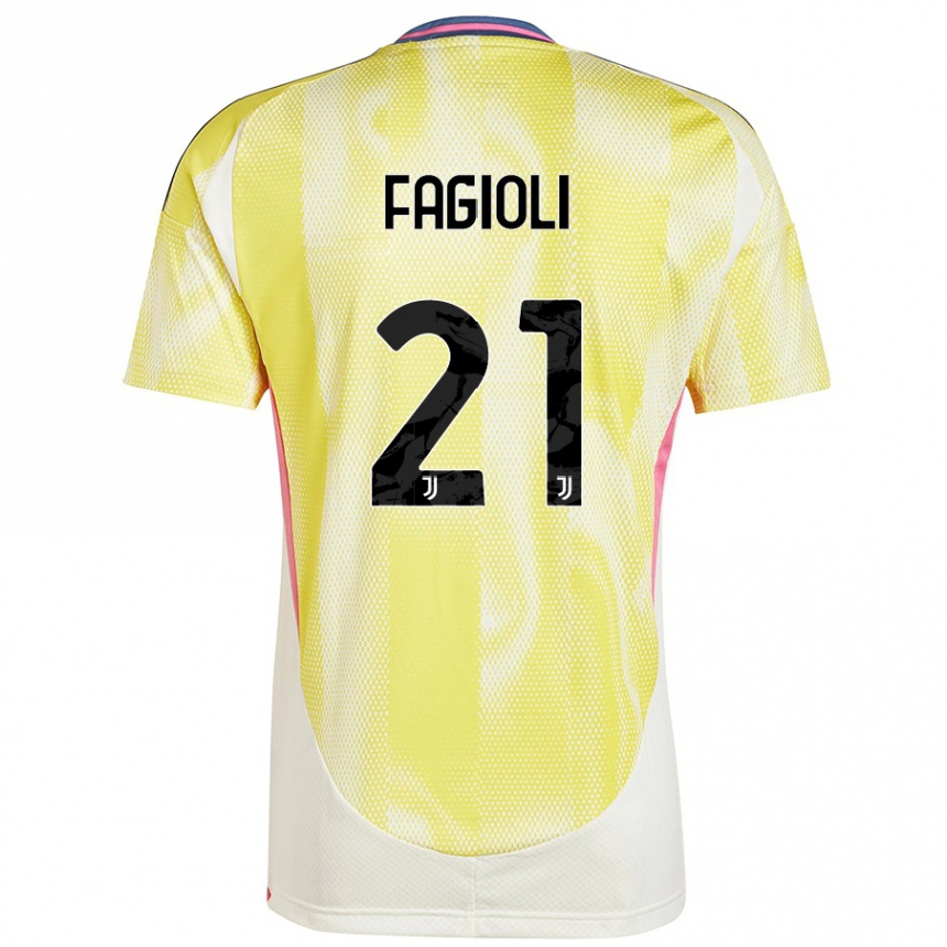 Kids Football Nicolo Fagioli #21 Solar Yellow Away Jersey 2024/25 T-Shirt Australia