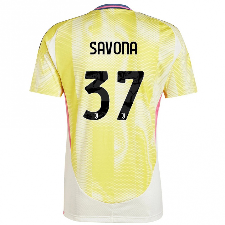 Kids Football Nicolo Savona #37 Solar Yellow Away Jersey 2024/25 T-Shirt Australia