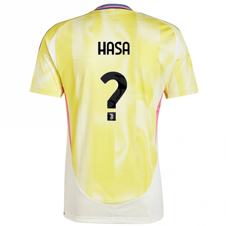 Kids Football Luis Hasa #0 Solar Yellow Away Jersey 2024/25 T-Shirt Australia