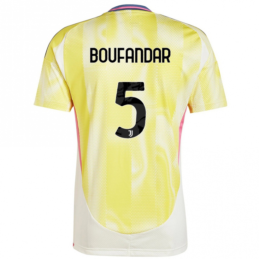 Kids Football Adam Boufandar #5 Solar Yellow Away Jersey 2024/25 T-Shirt Australia