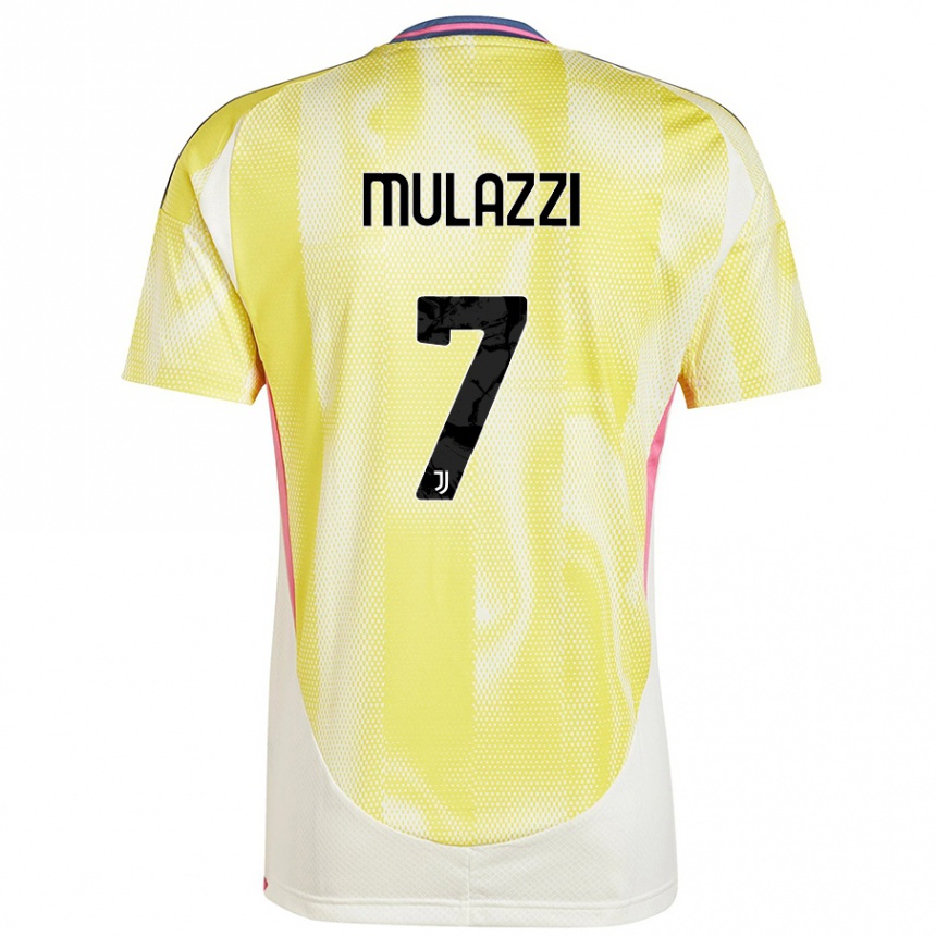 Kids Football Gabriele Mulazzi #7 Solar Yellow Away Jersey 2024/25 T-Shirt Australia