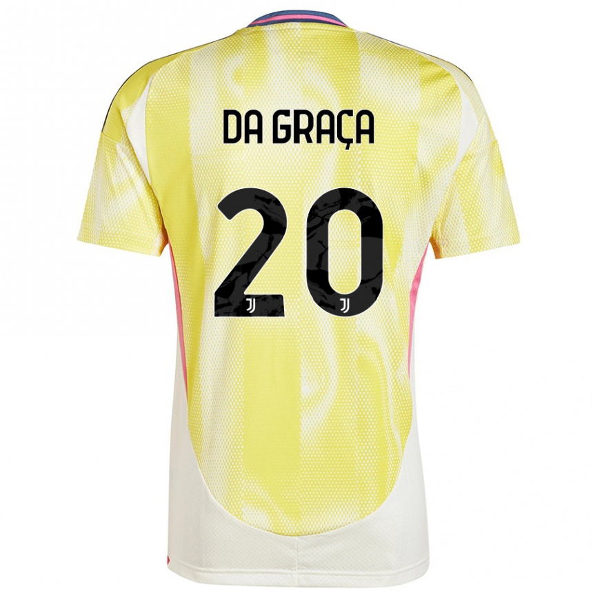 Kids Football Cosimo Da Graça #20 Solar Yellow Away Jersey 2024/25 T-Shirt Australia