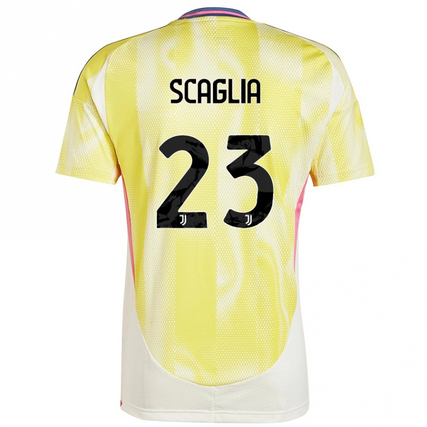 Kids Football Filippo Scaglia #23 Solar Yellow Away Jersey 2024/25 T-Shirt Australia