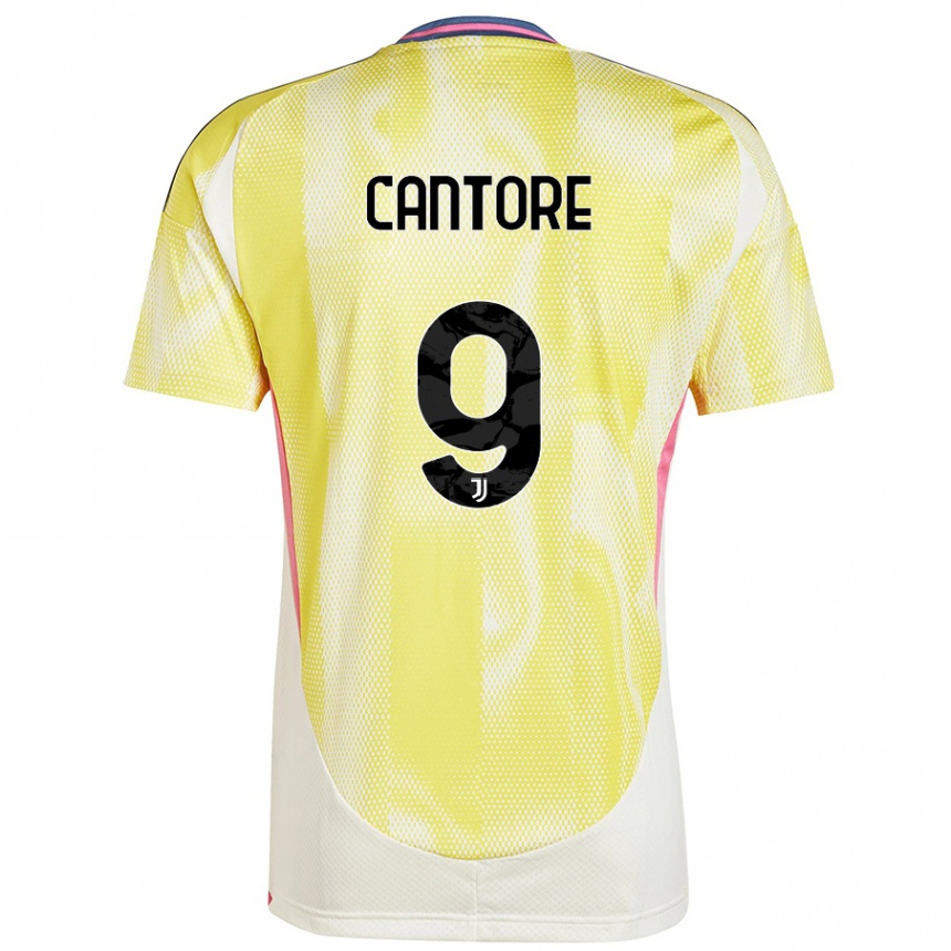 Kids Football Sofia Cantore #9 Solar Yellow Away Jersey 2024/25 T-Shirt Australia