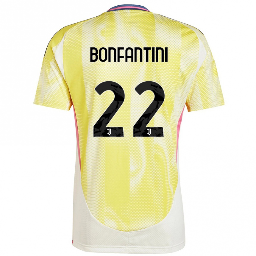 Kids Football Agnese Bonfantini #22 Solar Yellow Away Jersey 2024/25 T-Shirt Australia