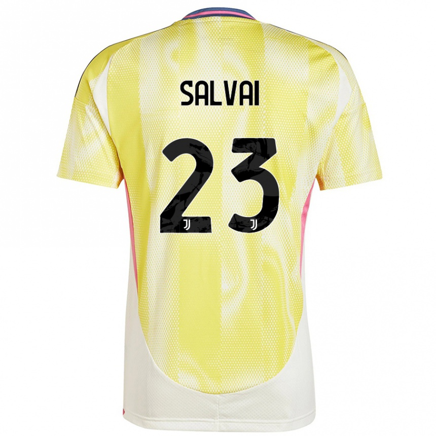 Kids Football Cecilia Salvai #23 Solar Yellow Away Jersey 2024/25 T-Shirt Australia