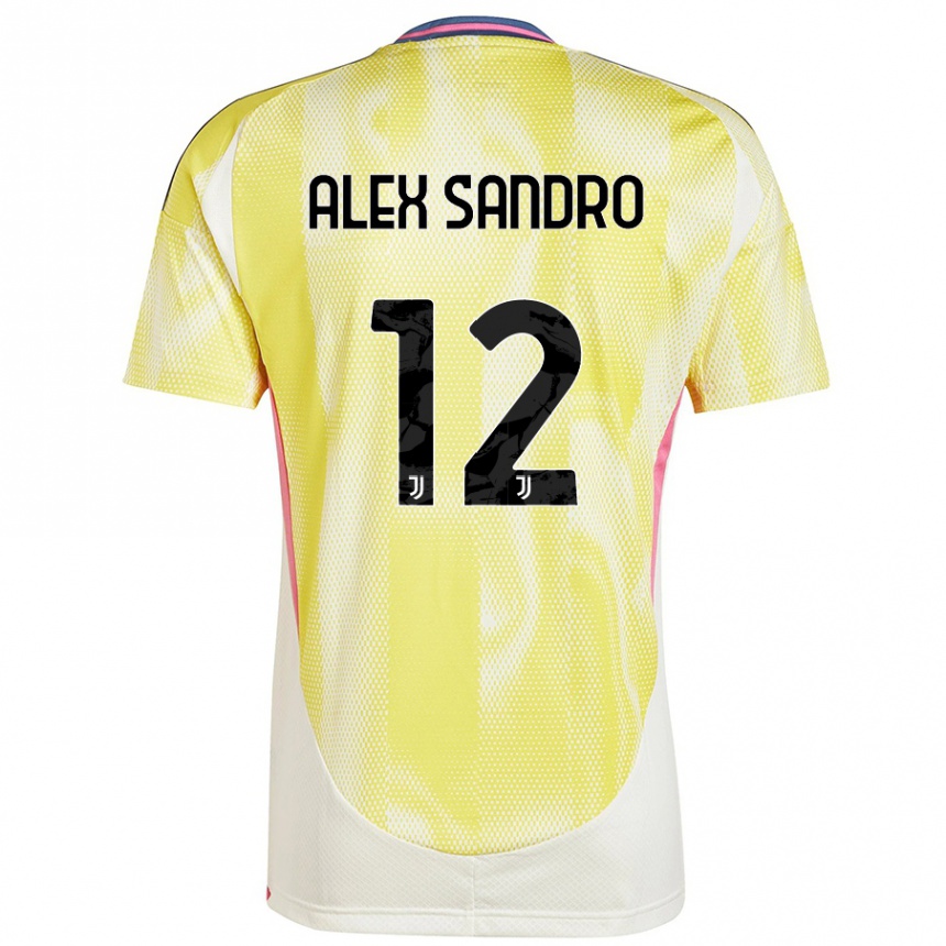 Kids Football Alex Sandro #12 Solar Yellow Away Jersey 2024/25 T-Shirt Australia