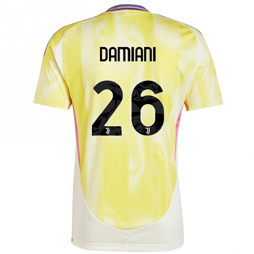 Kids Football Samuele Damiani #26 Solar Yellow Away Jersey 2024/25 T-Shirt Australia