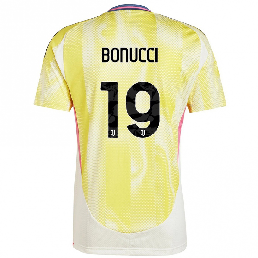 Kids Football Leonardo Bonucci #19 Solar Yellow Away Jersey 2024/25 T-Shirt Australia