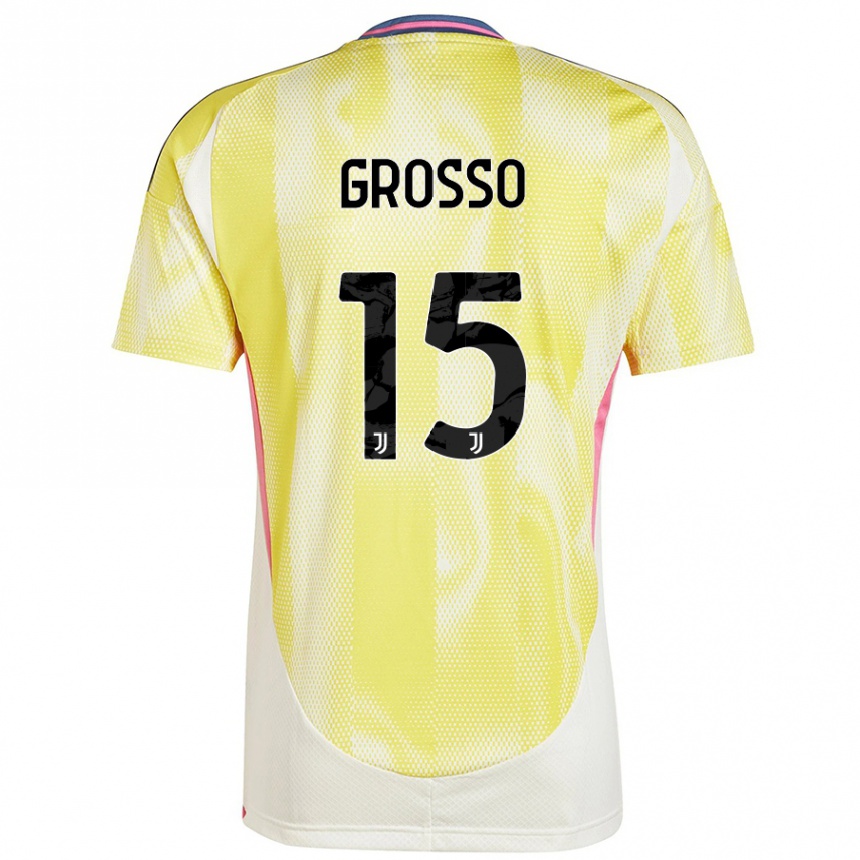 Kids Football Julia Grosso #15 Solar Yellow Away Jersey 2024/25 T-Shirt Australia