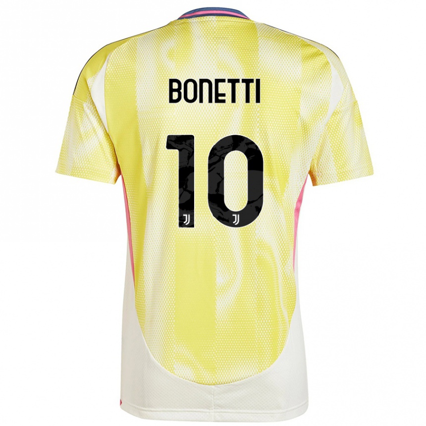 Kids Football Andrea Bonetti #10 Solar Yellow Away Jersey 2024/25 T-Shirt Australia