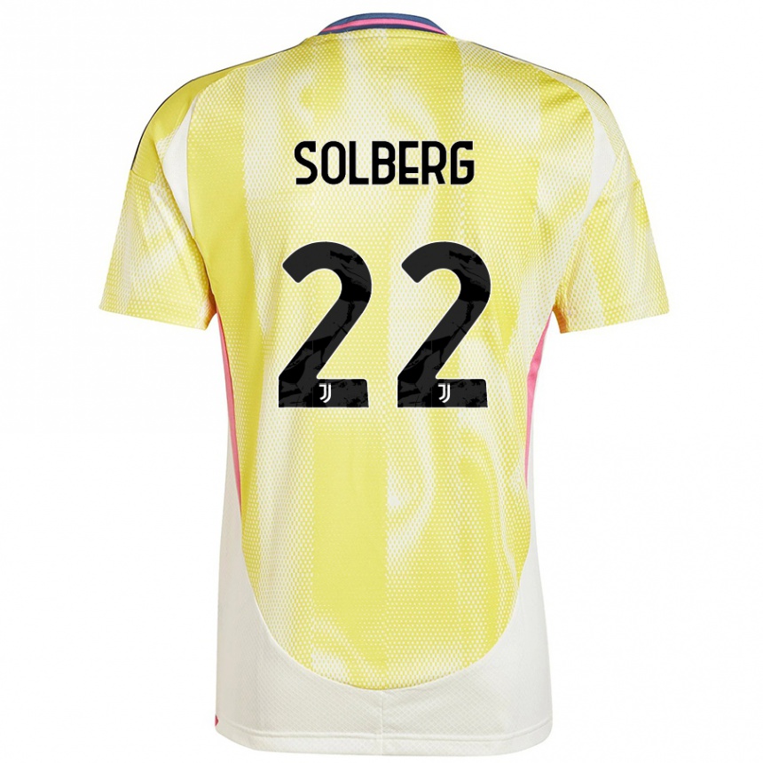 Kids Football Elias Solberg #22 Solar Yellow Away Jersey 2024/25 T-Shirt Australia