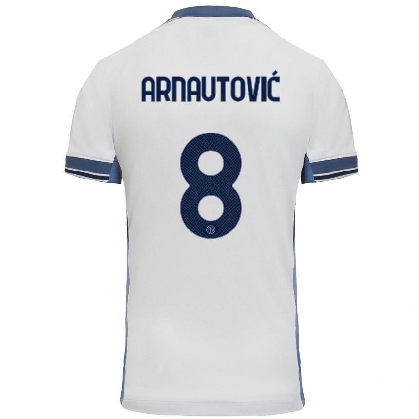 Kids Football Marko Arnautovic #8 White Grey Away Jersey 2024/25 T-Shirt Australia