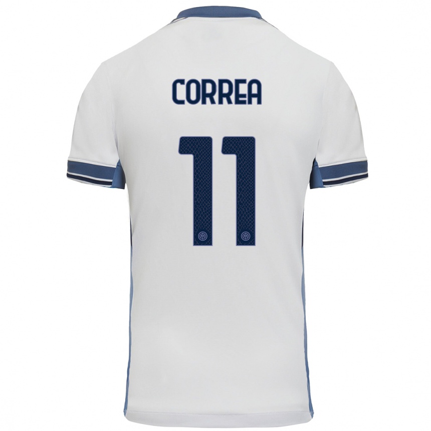 Kids Football Joaquin Correa #11 White Grey Away Jersey 2024/25 T-Shirt Australia