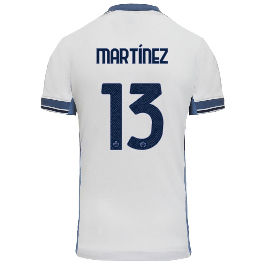 Kids Football Josep Martínez #13 White Grey Away Jersey 2024/25 T-Shirt Australia