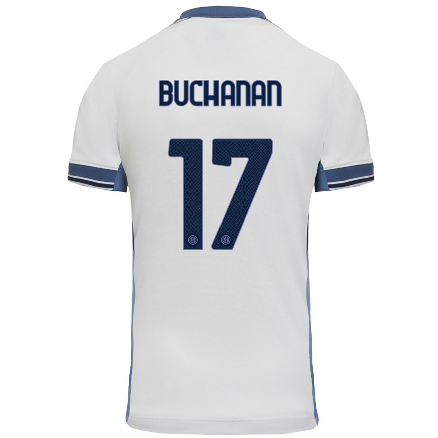 Kids Football Tajon Buchanan #17 White Grey Away Jersey 2024/25 T-Shirt Australia