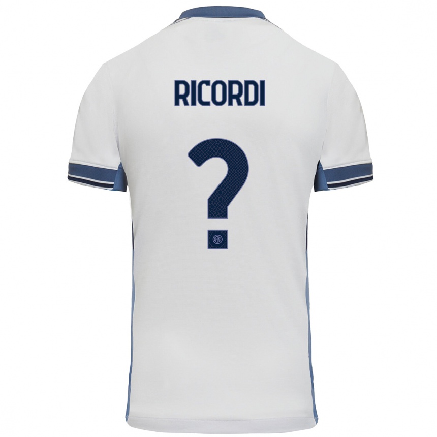 Kids Football Tommaso Ricordi #0 White Grey Away Jersey 2024/25 T-Shirt Australia