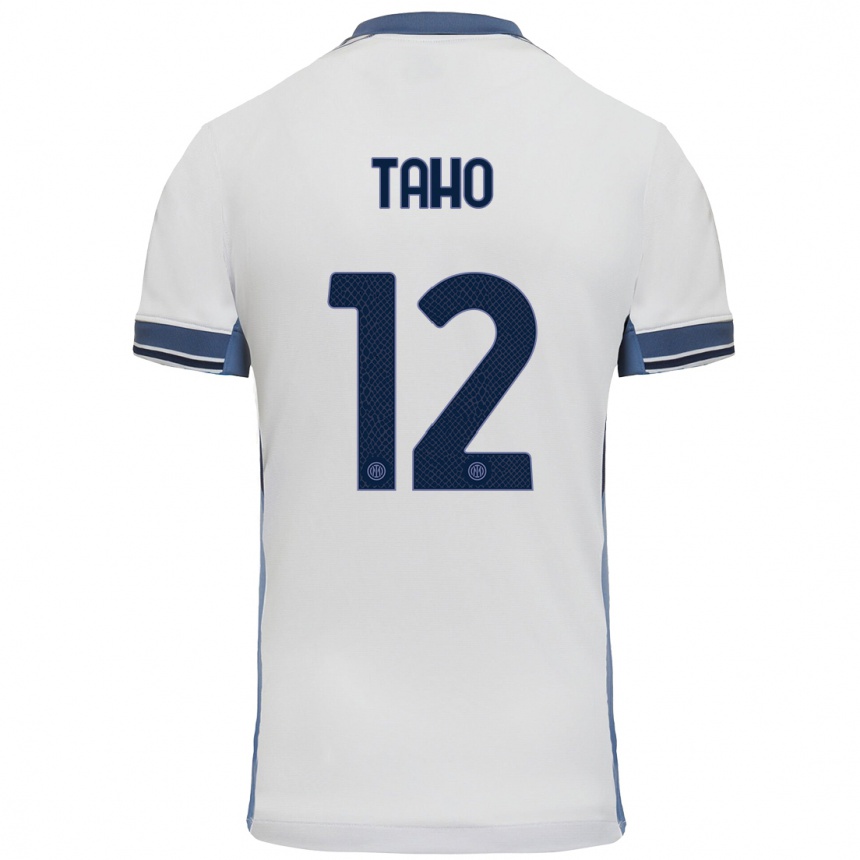 Kids Football Alain Taho #12 White Grey Away Jersey 2024/25 T-Shirt Australia