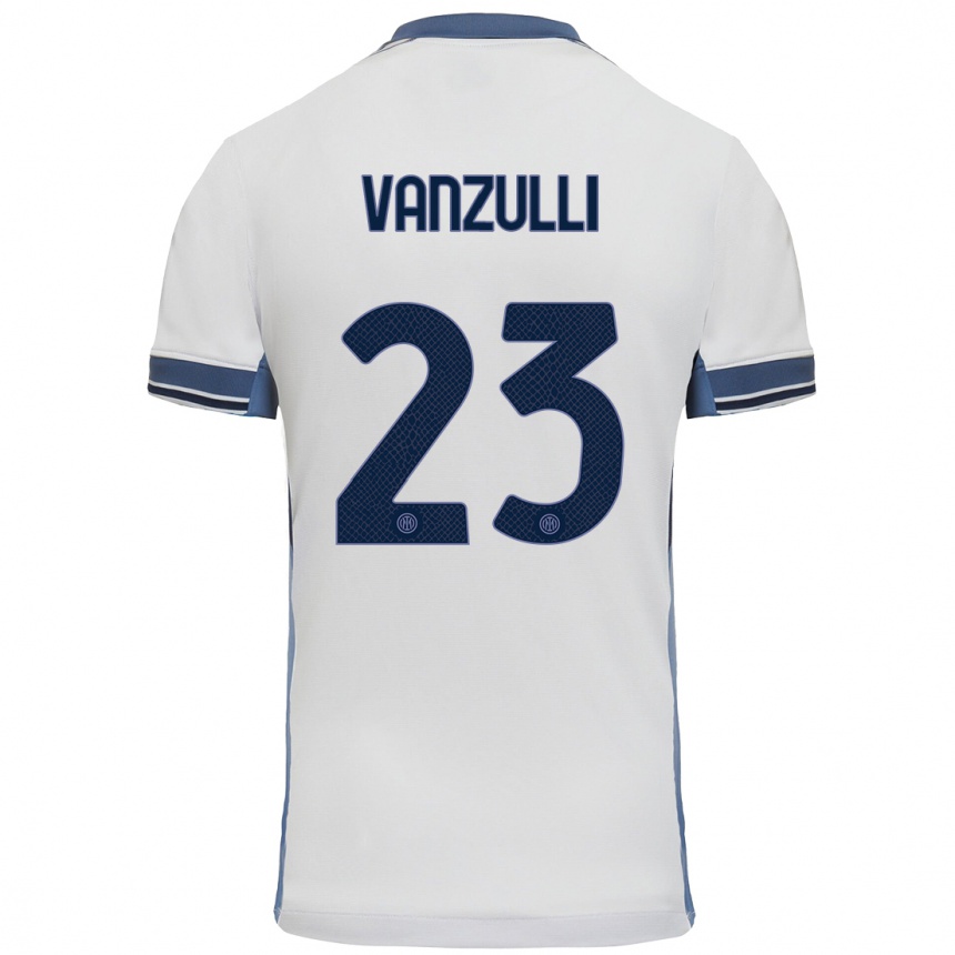 Kids Football Marco Vanzulli #23 White Grey Away Jersey 2024/25 T-Shirt Australia