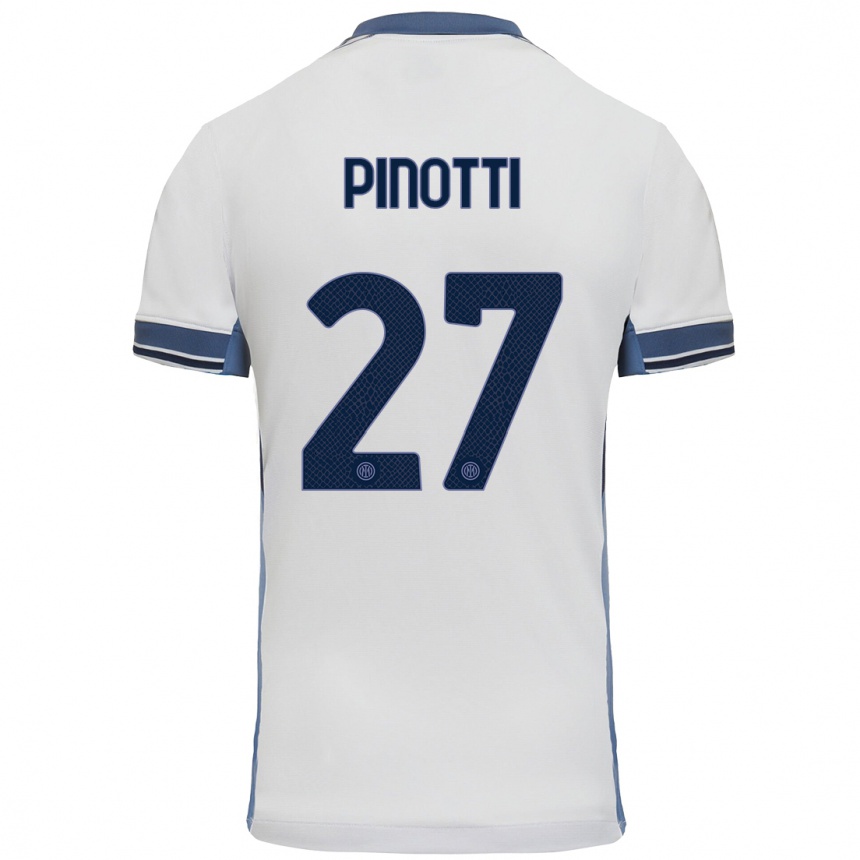 Kids Football Manuel Pinotti #27 White Grey Away Jersey 2024/25 T-Shirt Australia