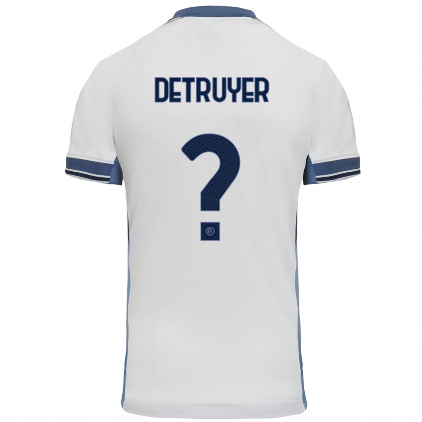 Kids Football Marie Detruyer #0 White Grey Away Jersey 2024/25 T-Shirt Australia