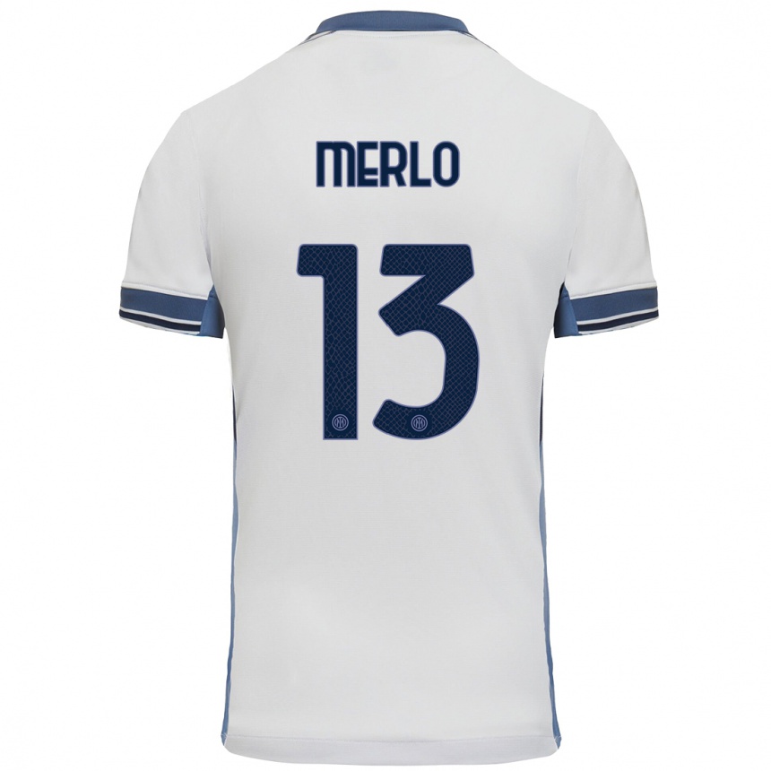 Kids Football Beatrice Merlo #13 White Grey Away Jersey 2024/25 T-Shirt Australia