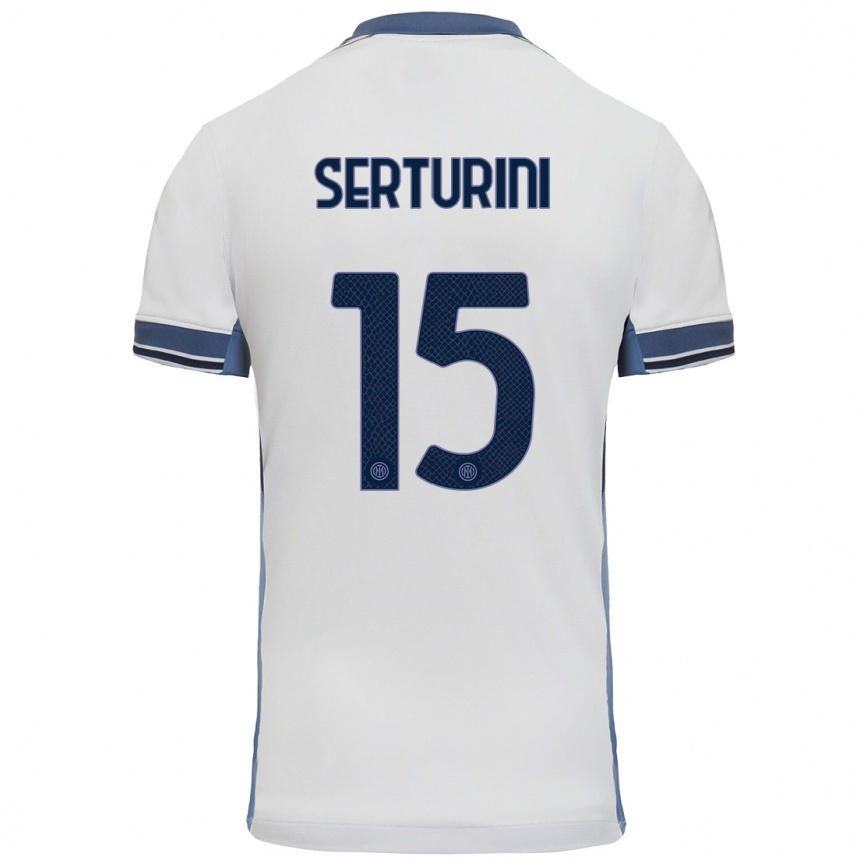 Kids Football Annamaria Serturini #15 White Grey Away Jersey 2024/25 T-Shirt Australia