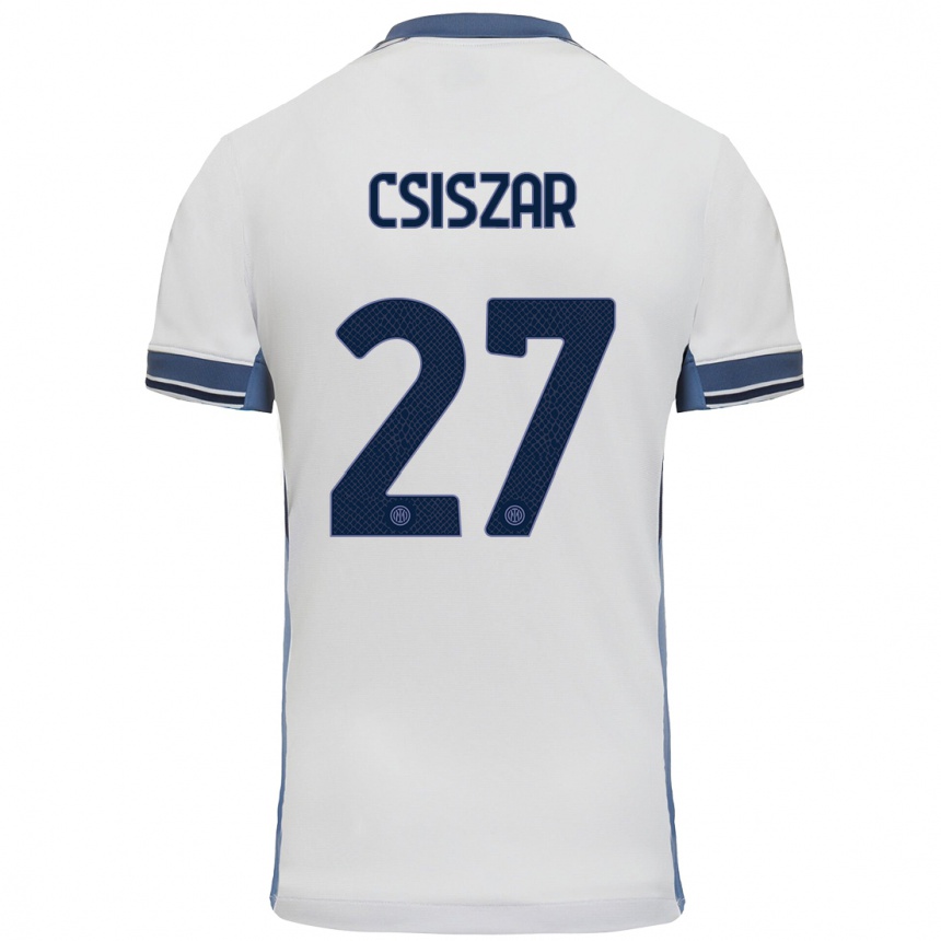 Kids Football Henrietta Csiszar #27 White Grey Away Jersey 2024/25 T-Shirt Australia