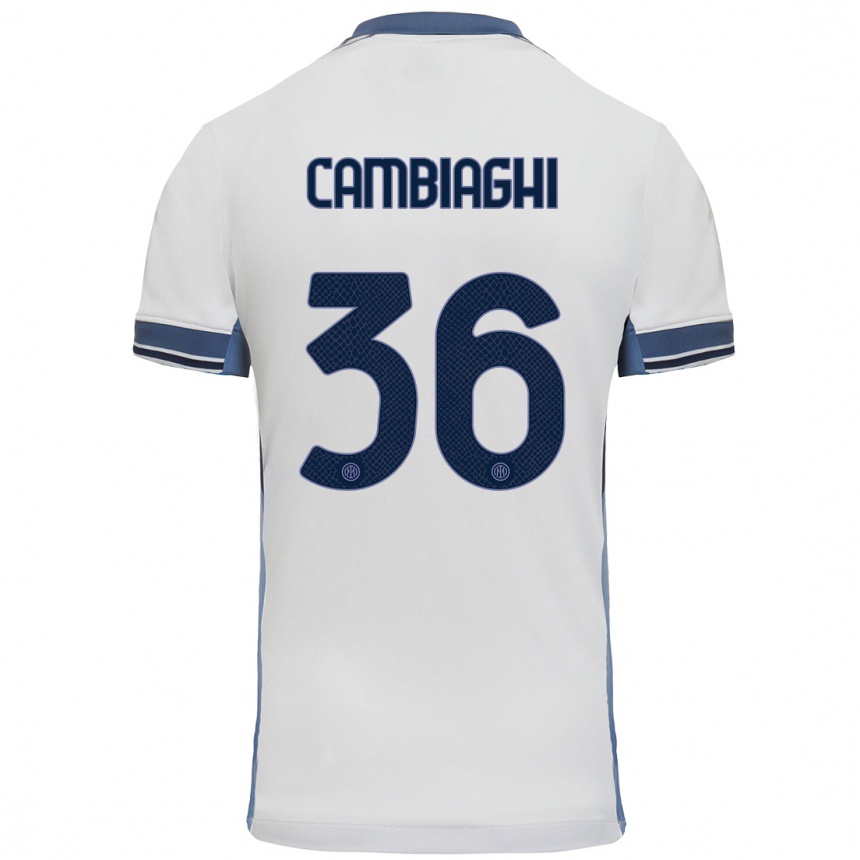 Kids Football Michela Cambiaghi #36 White Grey Away Jersey 2024/25 T-Shirt Australia