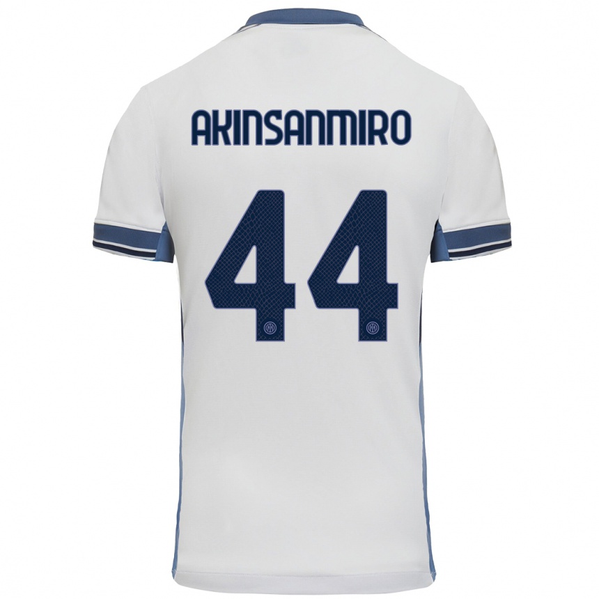 Kids Football Ebenezer Akinsanmiro #44 White Grey Away Jersey 2024/25 T-Shirt Australia