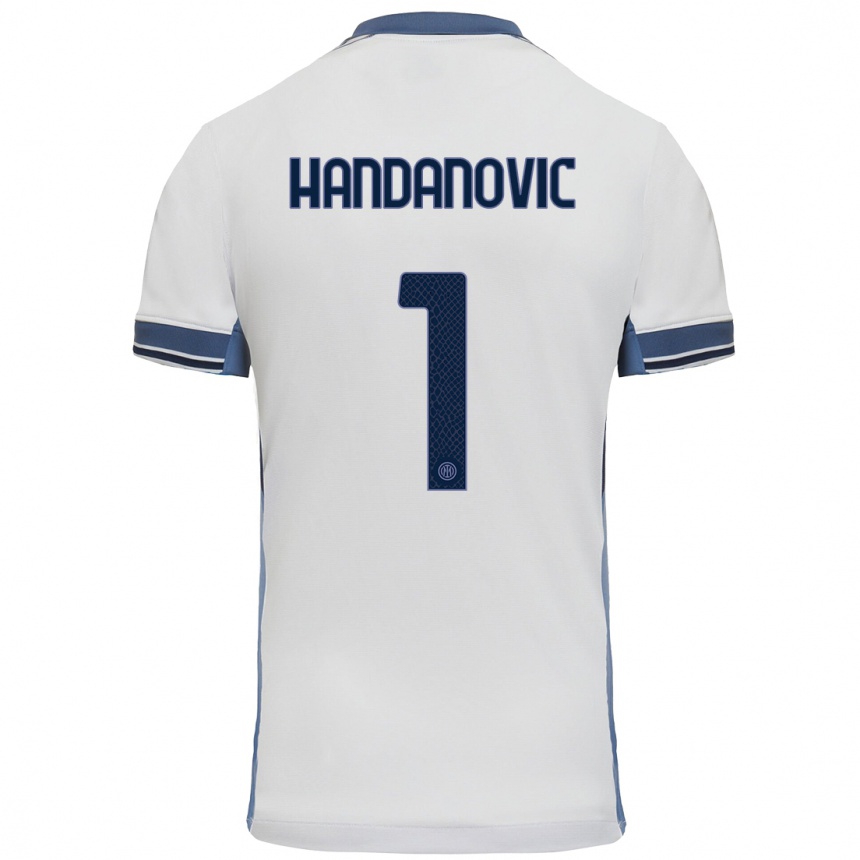 Kids Football Samir Handanovic #1 White Grey Away Jersey 2024/25 T-Shirt Australia