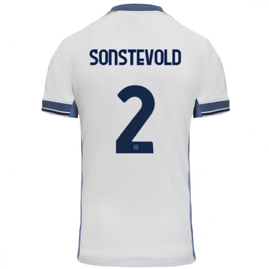 Kids Football Anja Sonstevold #2 White Grey Away Jersey 2024/25 T-Shirt Australia