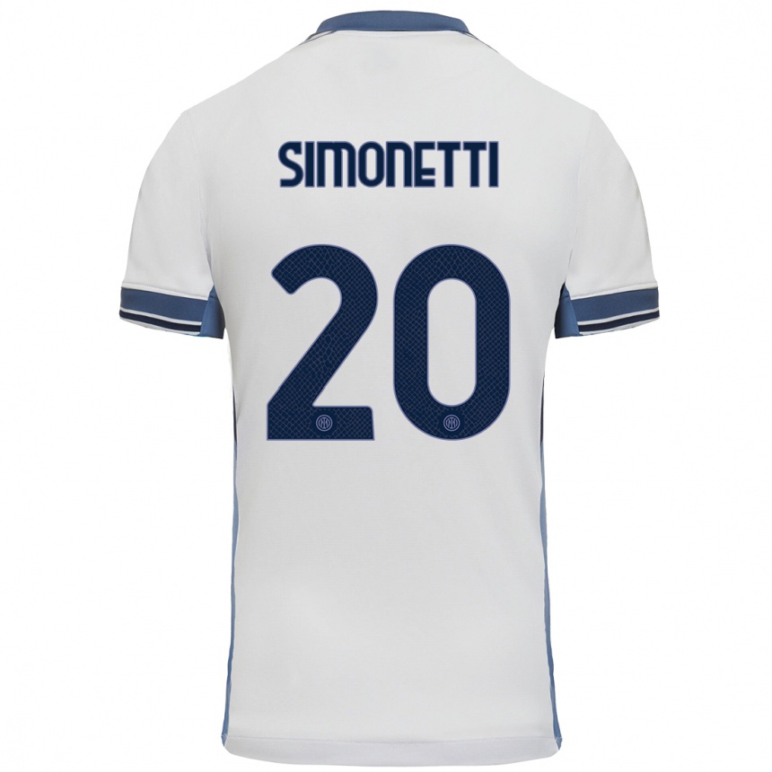 Kids Football Flaminia Simonetti #20 White Grey Away Jersey 2024/25 T-Shirt Australia