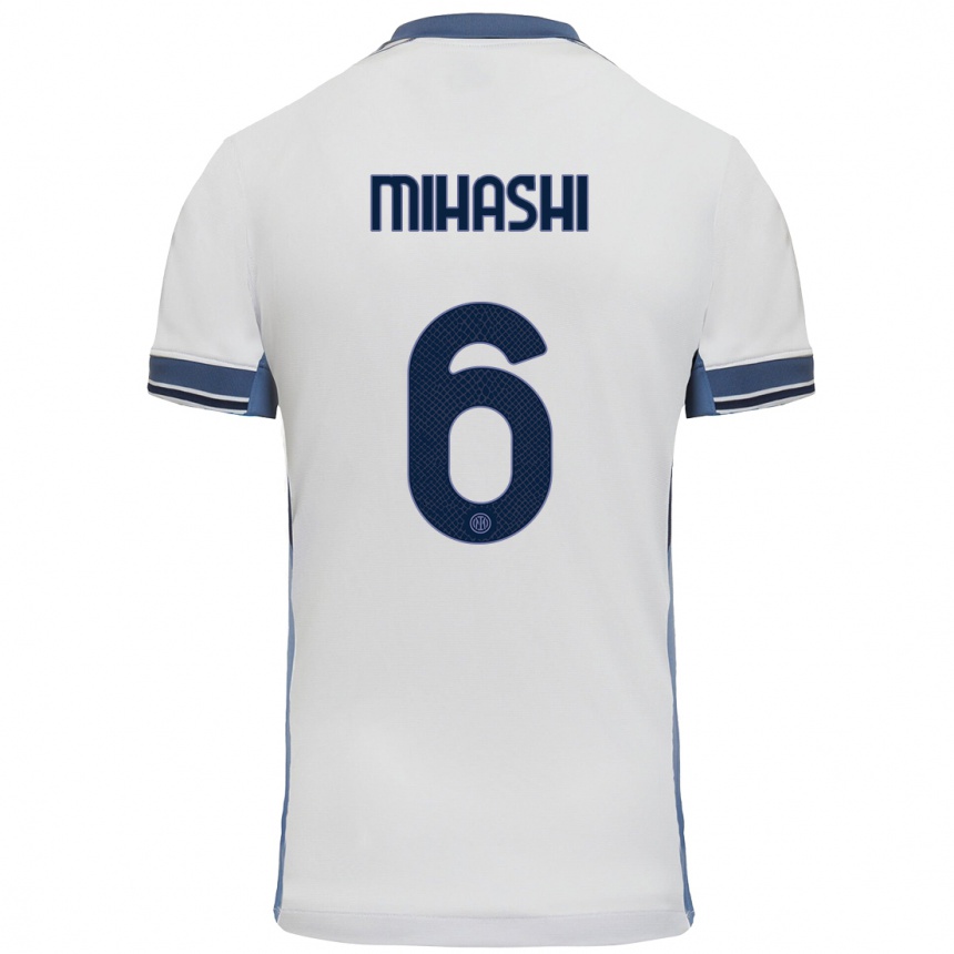 Kids Football Mana Mihashi #6 White Grey Away Jersey 2024/25 T-Shirt Australia