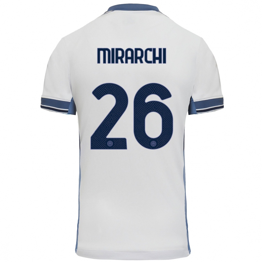 Kids Football Mattia Mirarchi #26 White Grey Away Jersey 2024/25 T-Shirt Australia