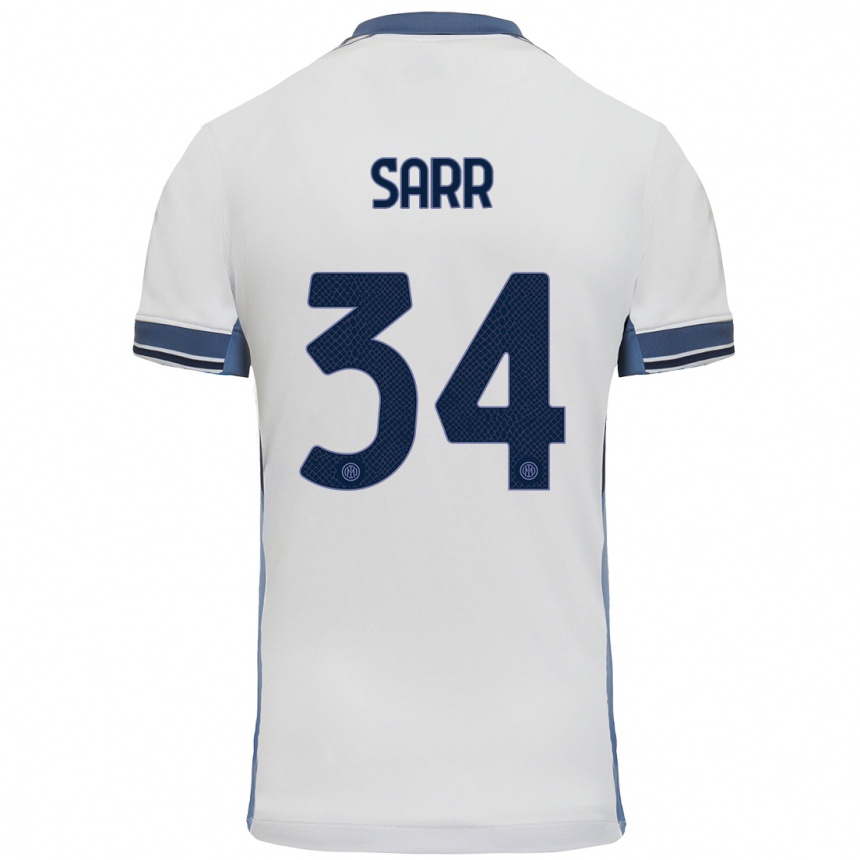 Kids Football Amadou Sarr #34 White Grey Away Jersey 2024/25 T-Shirt Australia