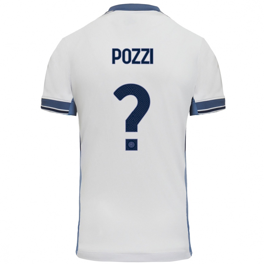 Kids Football Andrea Pozzi #0 White Grey Away Jersey 2024/25 T-Shirt Australia