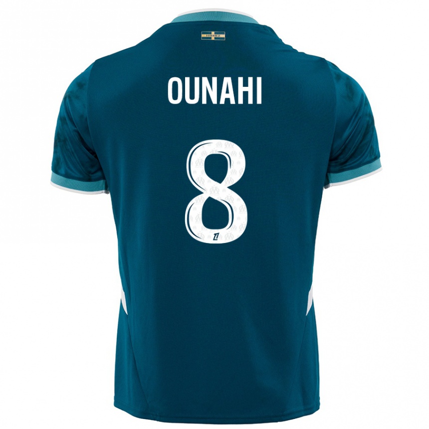 Kids Football Azzedine Ounahi #8 Turquoise Blue Away Jersey 2024/25 T-Shirt Australia