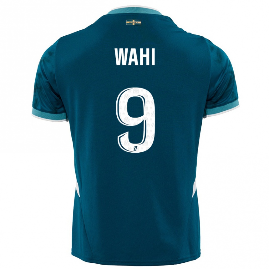 Kids Football Elye Wahi #9 Turquoise Blue Away Jersey 2024/25 T-Shirt Australia