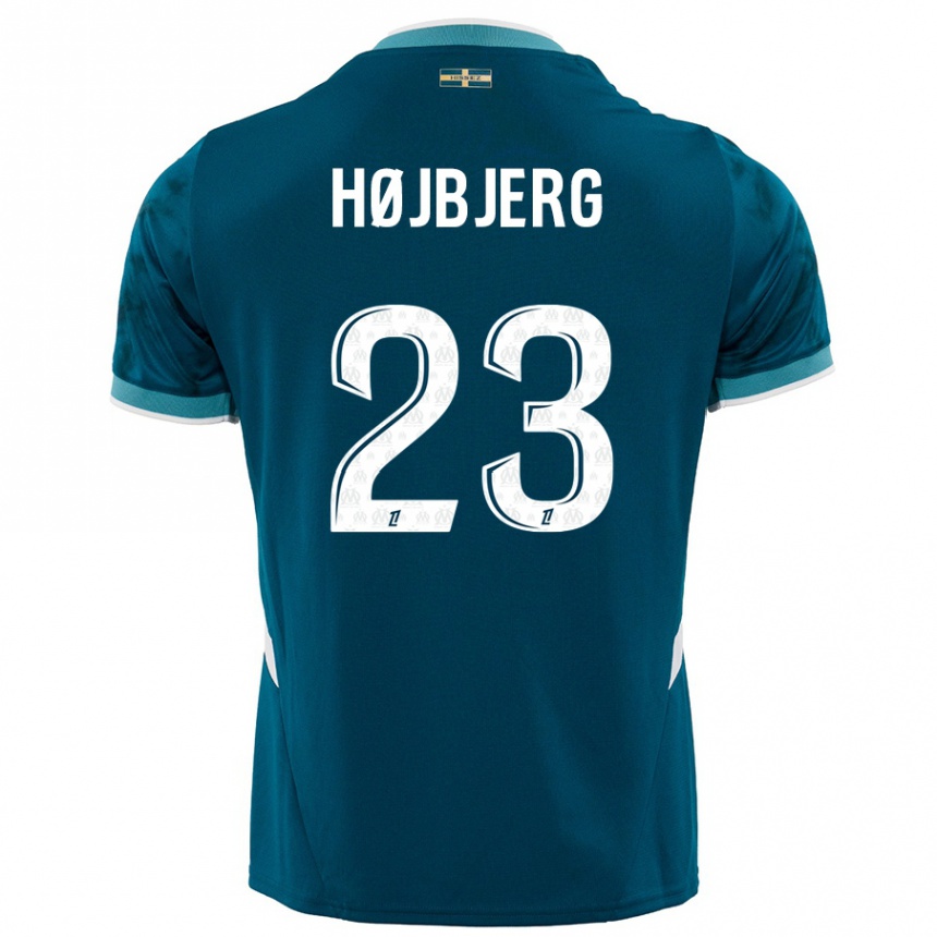 Kids Football Pierre Emile Hojbjerg #23 Turquoise Blue Away Jersey 2024/25 T-Shirt Australia