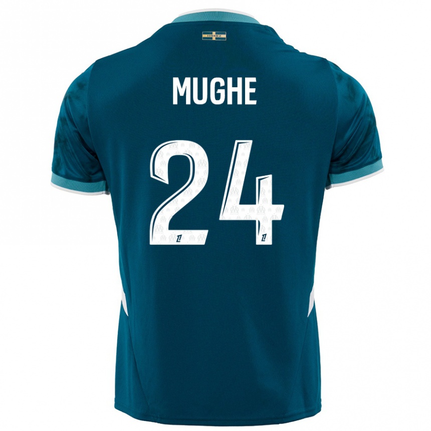 Kids Football François Mughe #24 Turquoise Blue Away Jersey 2024/25 T-Shirt Australia