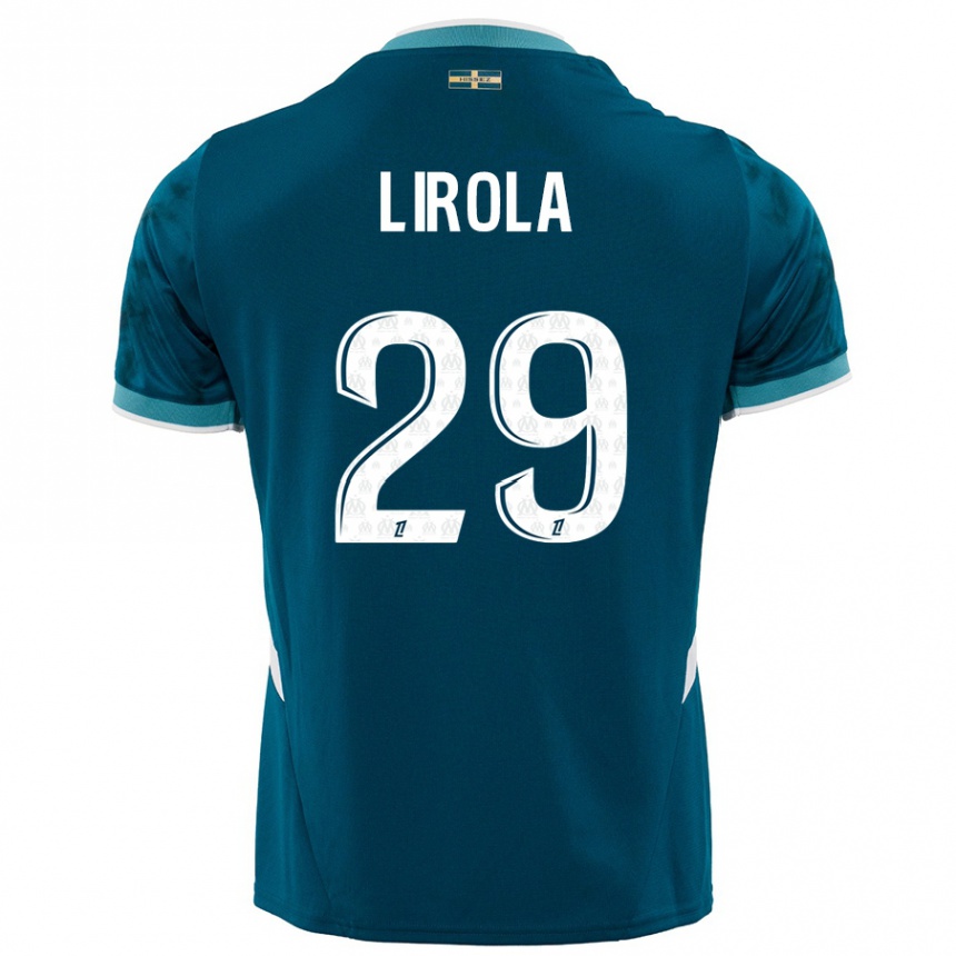 Kids Football Pol Lirola #29 Turquoise Blue Away Jersey 2024/25 T-Shirt Australia